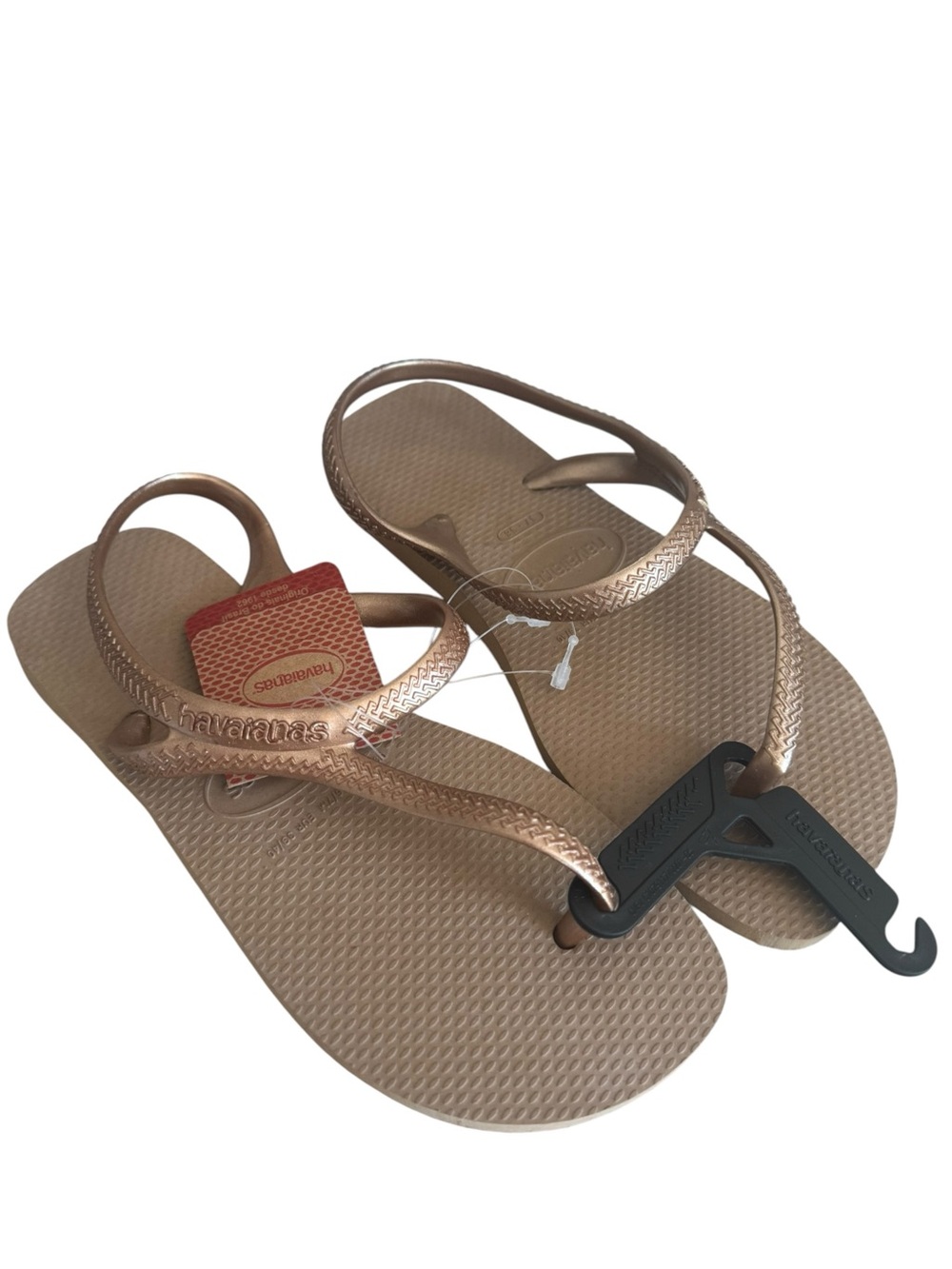 Havaianas Women’s Flash Urban Rose Gold Metallic Thong Size 6-7 Sandals